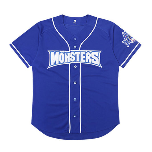 Official MD MONSTERS Baseball Authentic Away Blue Uniform Jersey + White Marking Kit