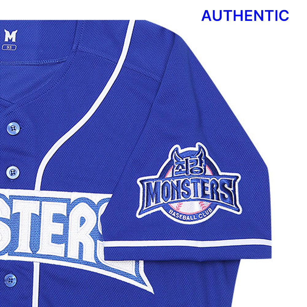 Official MD MONSTERS Baseball Authentic Away Blue Uniform Jersey + White Marking Kit
