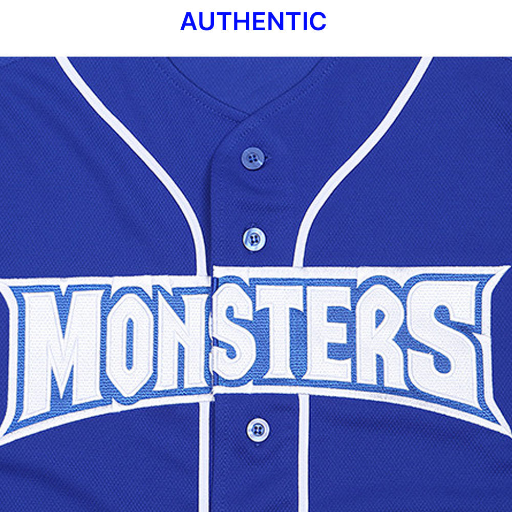 Official MD MONSTERS Baseball Authentic Away Blue Uniform Jersey + White Marking Kit
