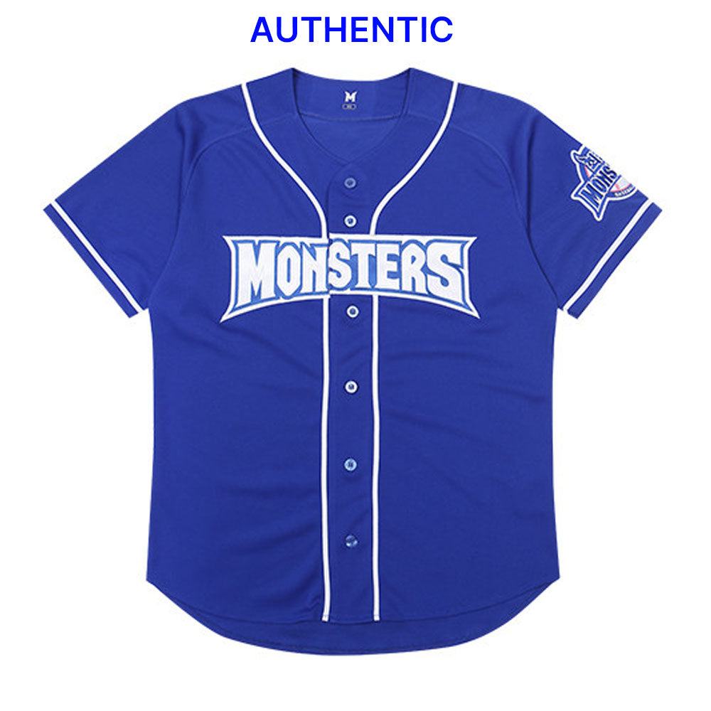 Official MD MONSTERS Baseball Authentic Away Blue Uniform Jersey + White Marking Kit